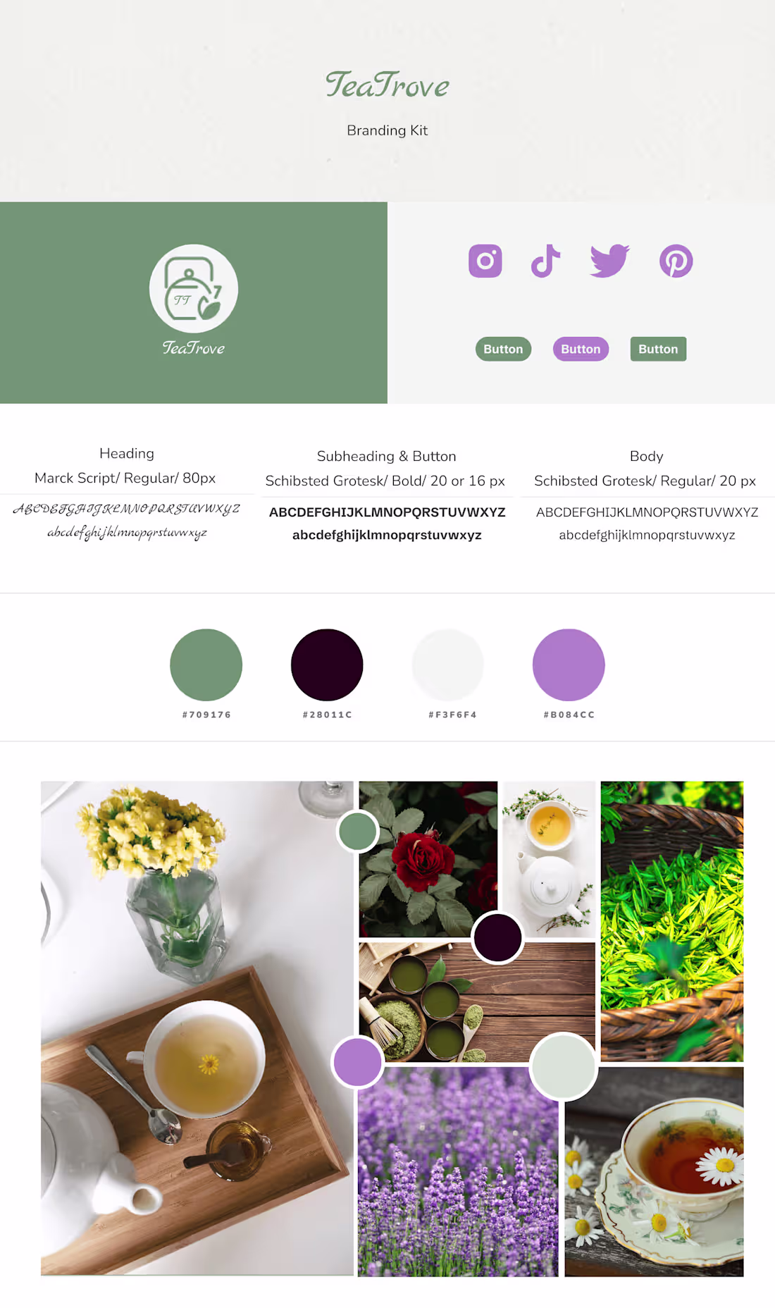 Cover image for Tea Trove Brand Kit and Mockup on Behance
