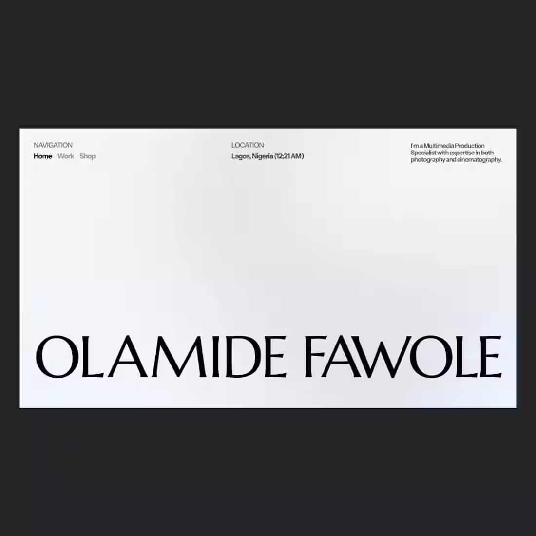 Cover image for Portfolio Website for Olamide Fawole 