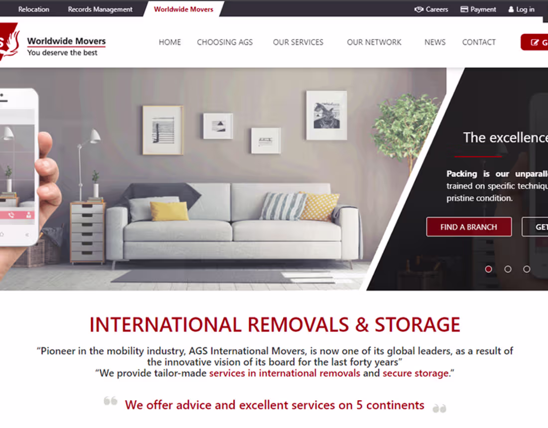 Cover image for AGS Movers Logistic & Shipping Website Design in Dubai 