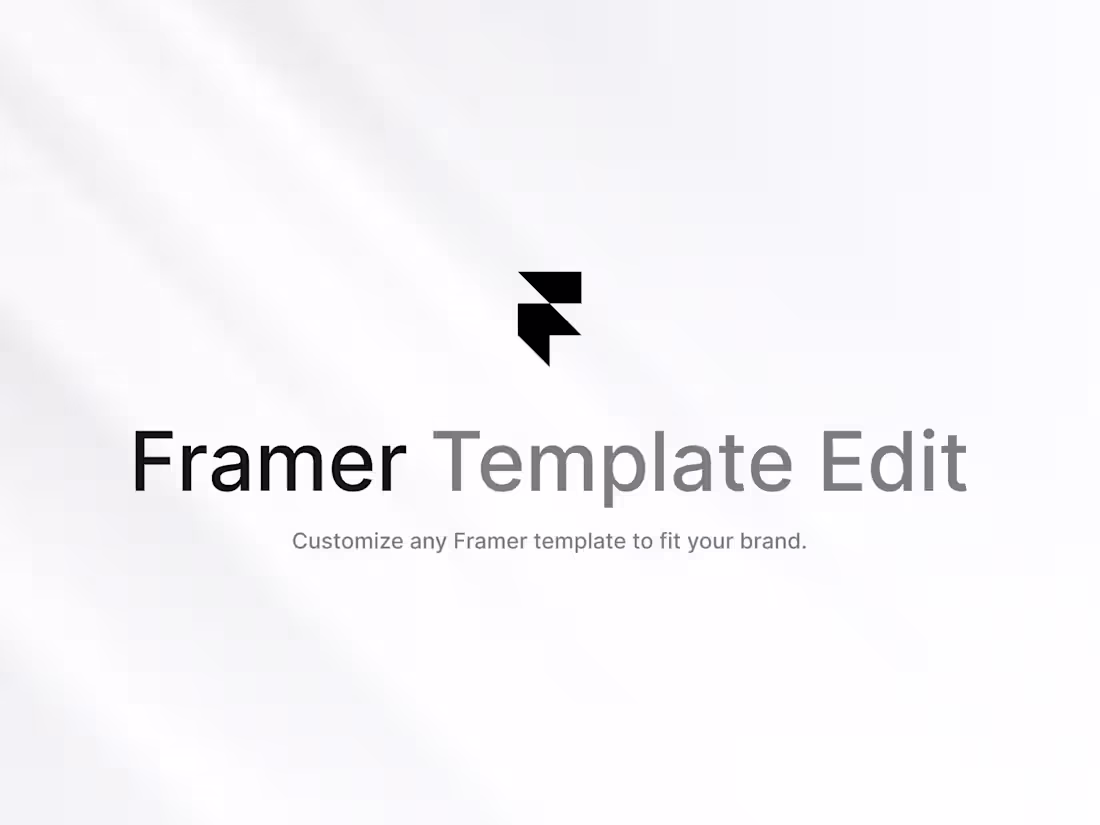 Cover image for Framer Template Edit