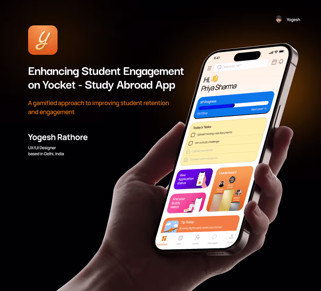 Cover image for Gamifying Study Abroad: UX Case Study for Yocket