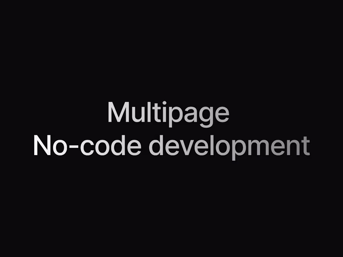 Cover image for Multipage No-code Development