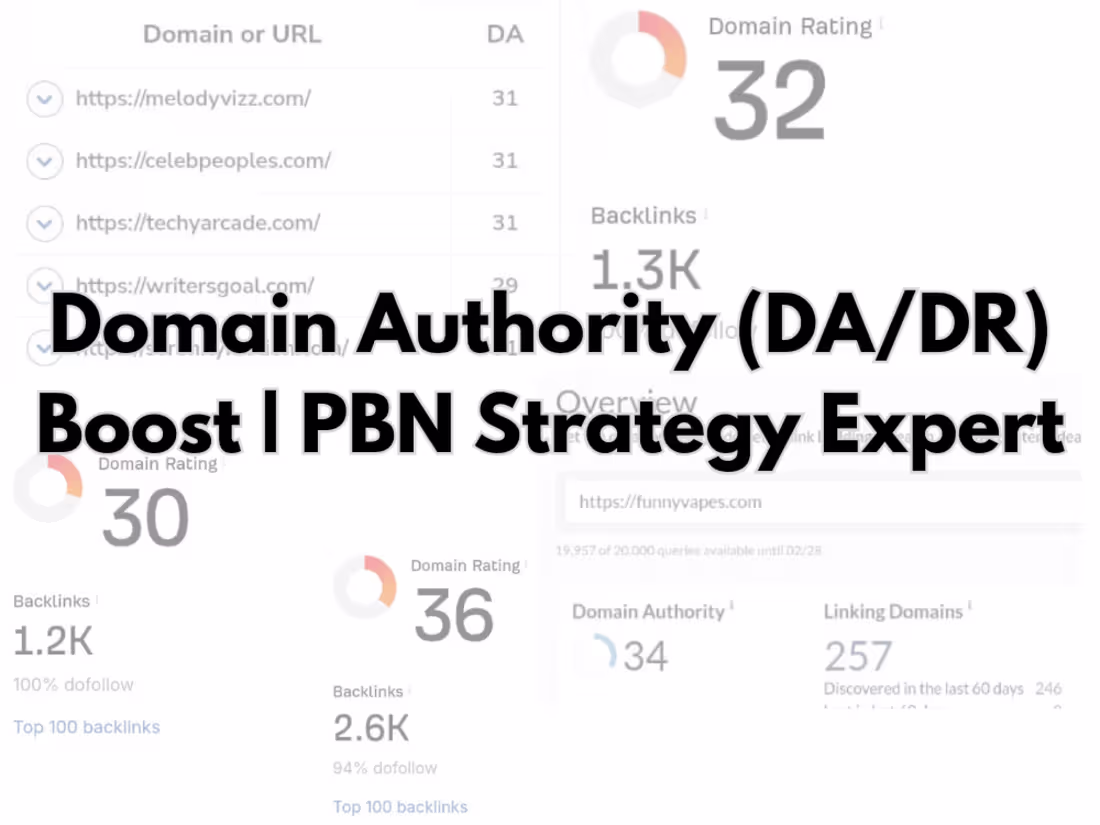 Cover image for Domain Authority (DA/DR) Boost | PBN Strategy Expert