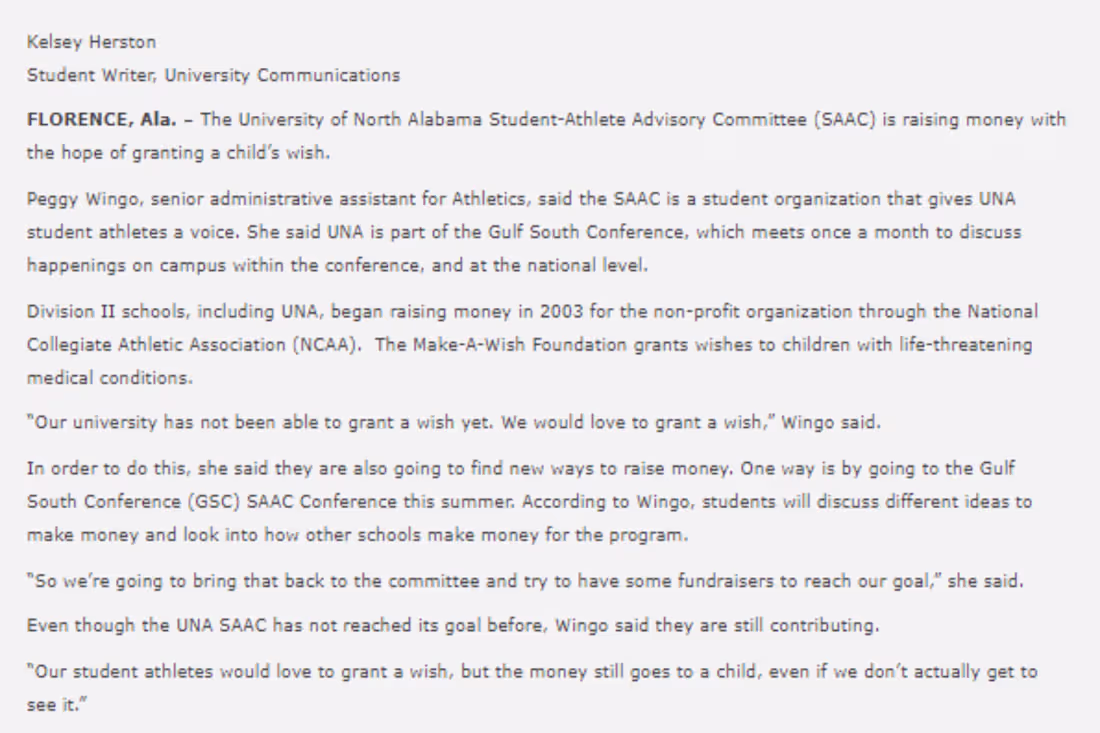 Cover image for University of North Alabama Press Releases