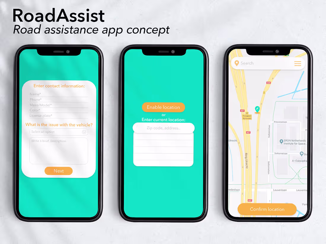 Cover image for Roadside Assistance App Concept