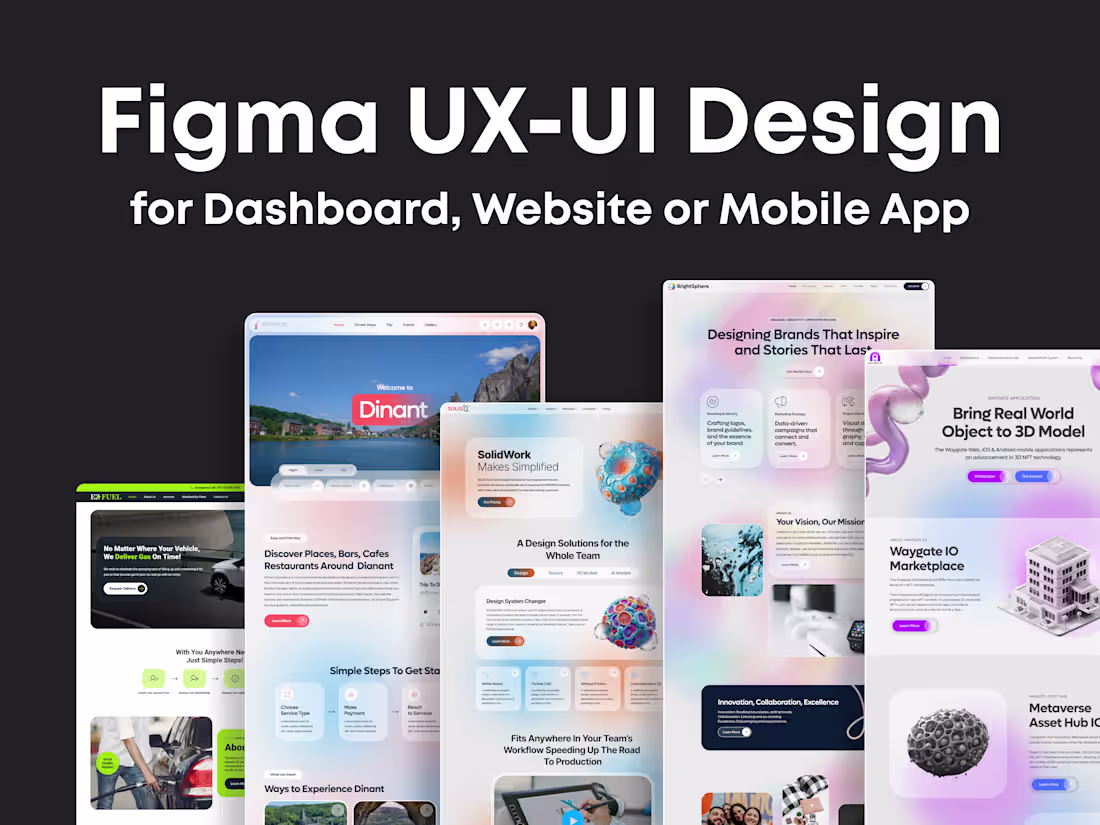 Cover image for Figma UX-UI Design for Dashboard, Website or Mobile App