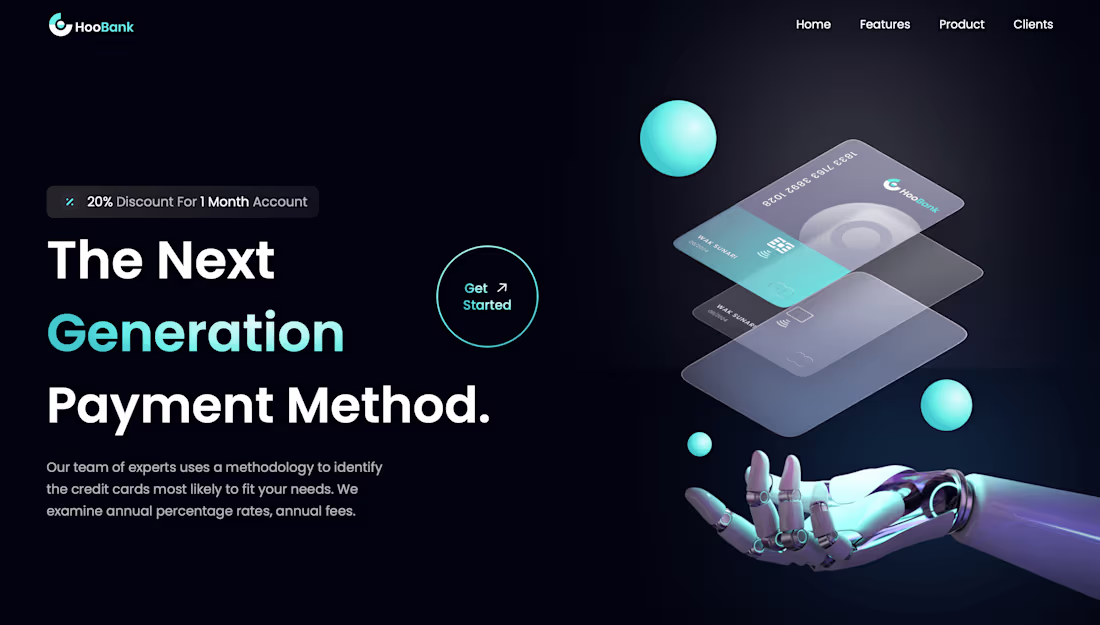 Cover image for HooBank - Modern UI/UX website using React.js & Tailwind CSS