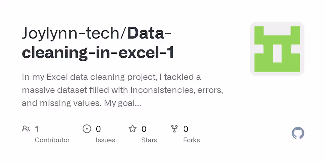 Cover image for Joylynn-tech/Data-cleaning-in-excel-1