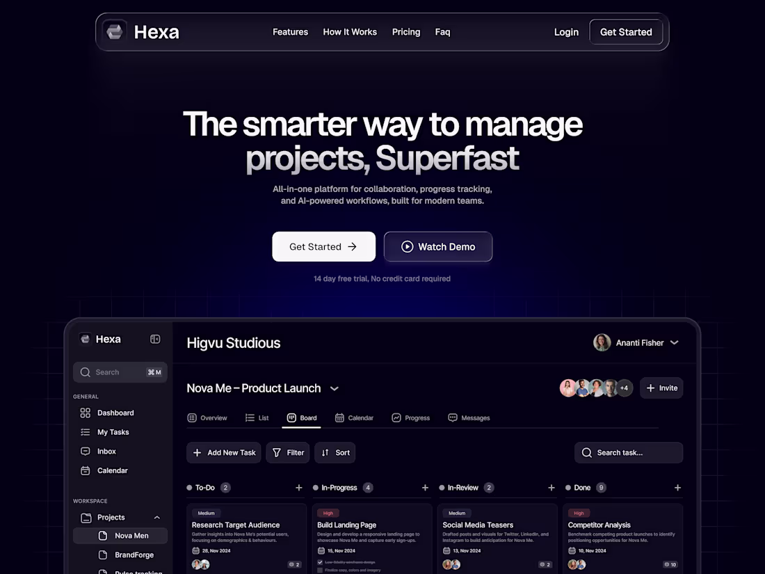 Cover image for Hexa landing page