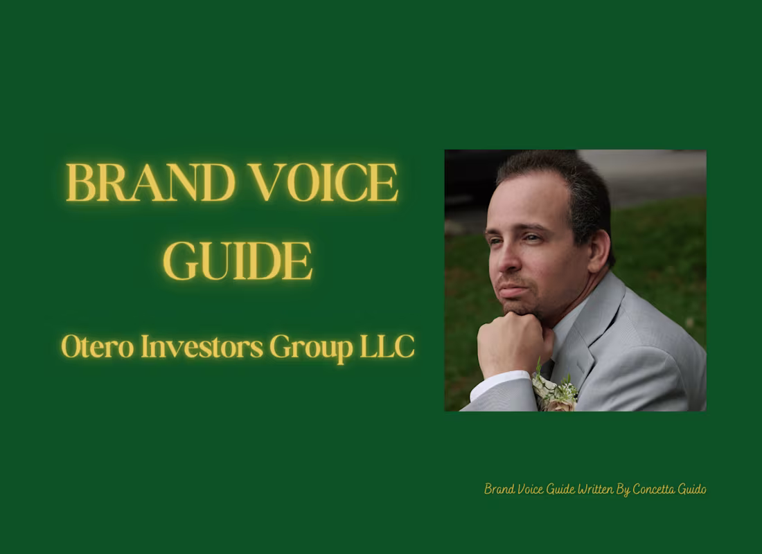 Cover image for Otero Investors Group LLC Brand Voice Guide