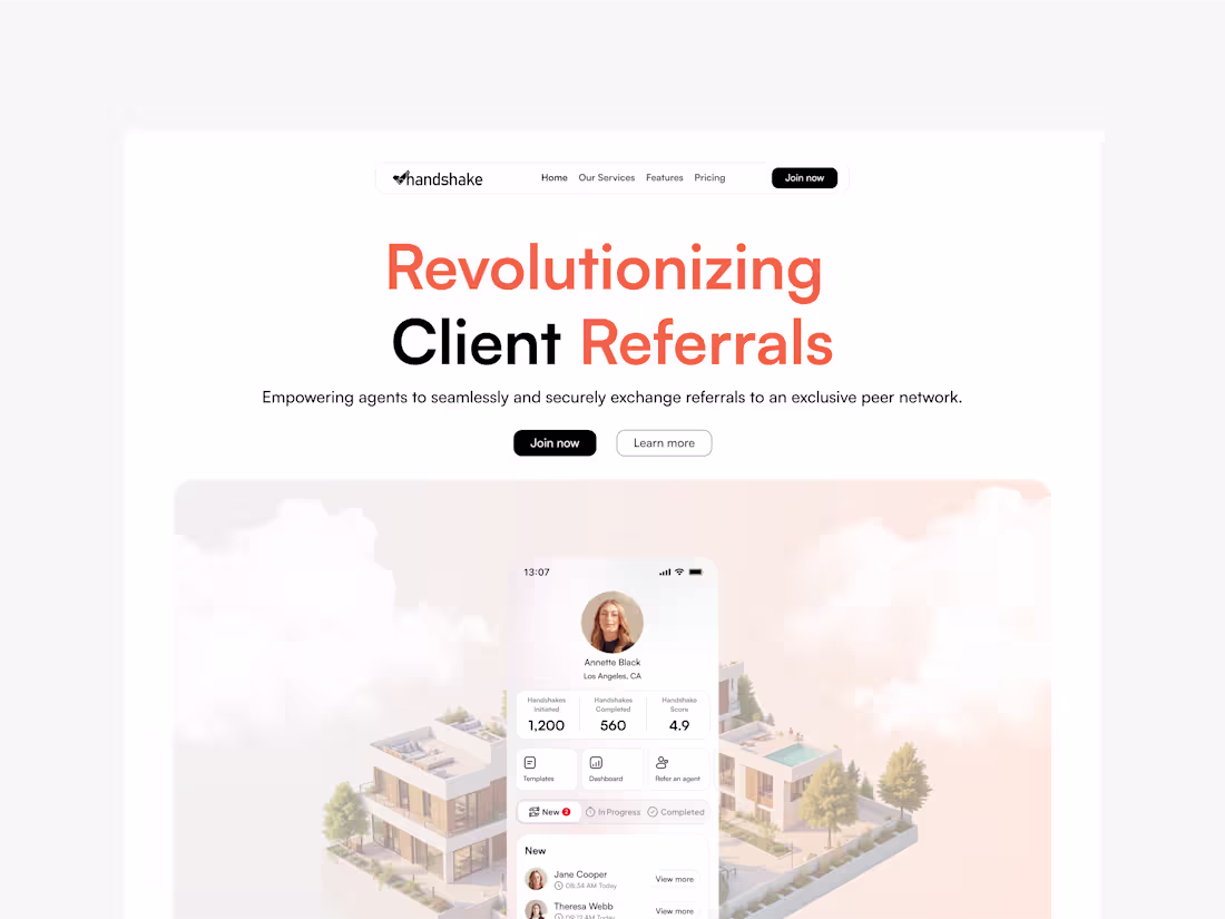Cover image for Handshake – AI-Powered App for Smarter Client Referrals