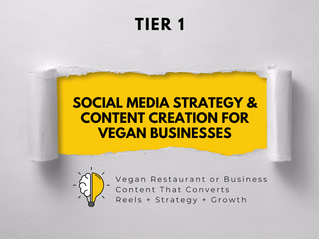 Cover image for Tier 1: Social Media Strategy for Vegan Business'