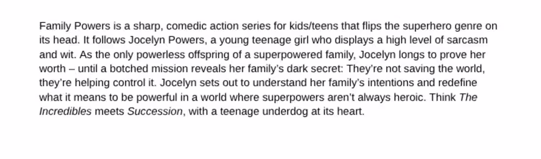 Cover image for Family Powers Synopsis