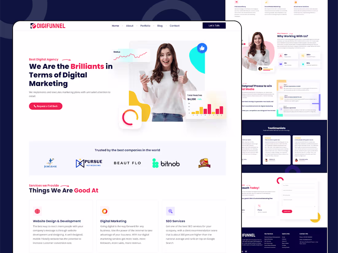 Cover image for Digifunnel - Digital Marketing Agency Website