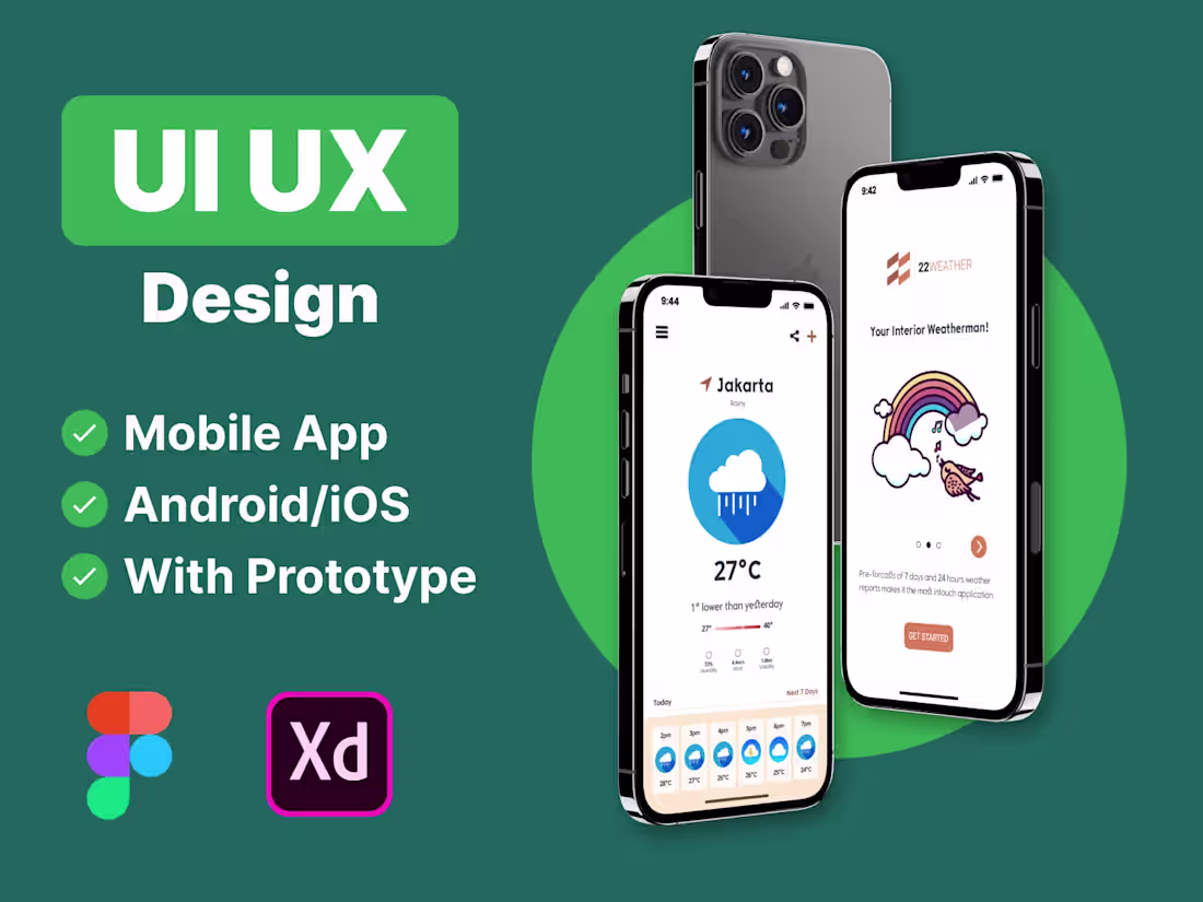 Cover image for Mobile app UI UX design, wireframe UX, or figma mobile UI design
