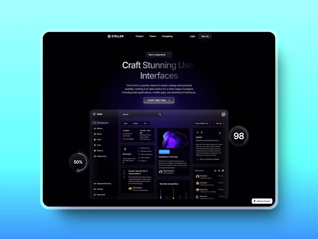Cover image for SaaS Landing Page Sample – Framer Expert | UI/UX Designer