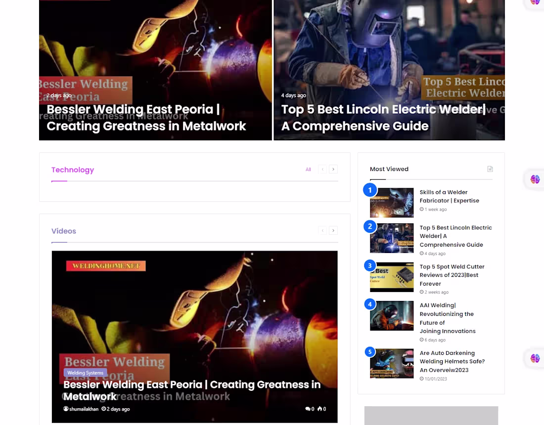 Cover image for Welding Home Blog