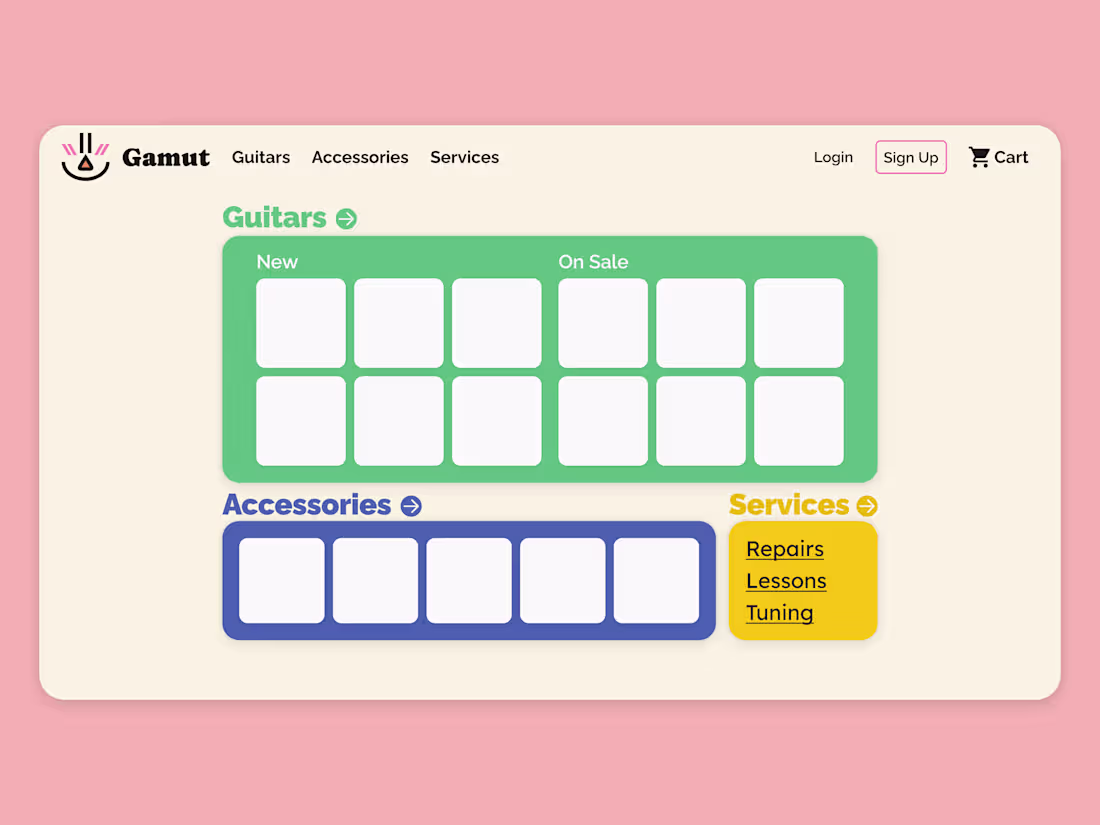 Cover image for Gamut Guitars - Website Layout