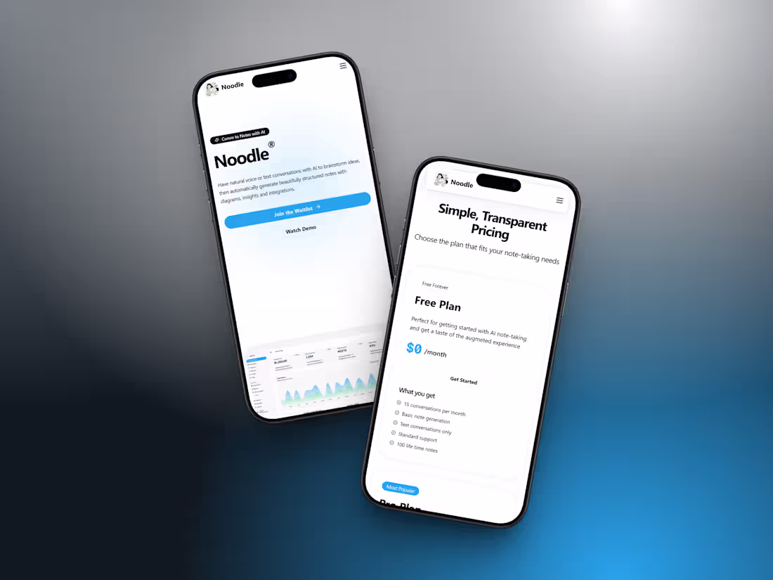 Cover image for Noodle Landing Page Design