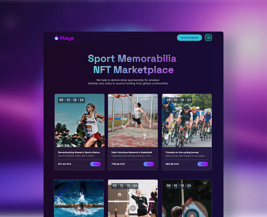 Cover image for Sport NFT Marketplace - WebApp UI UX + Design System