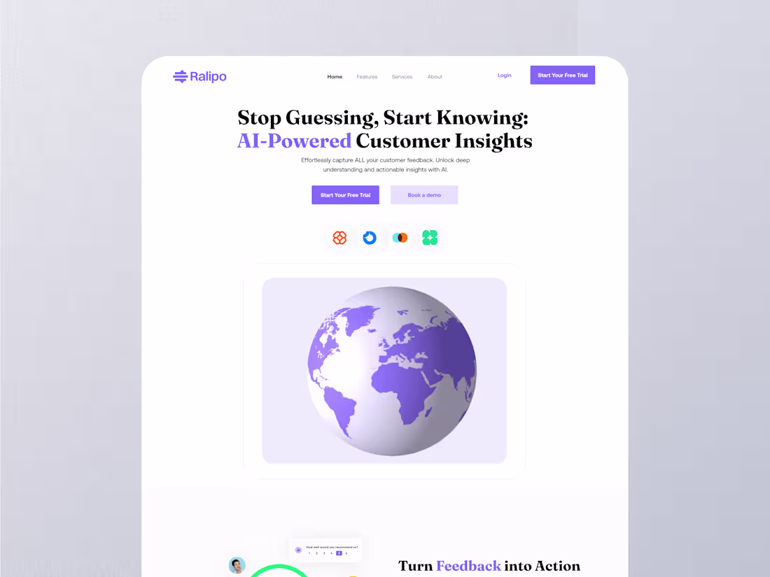 Cover image for Ralipo - AI Feedback SAAS Landing Page