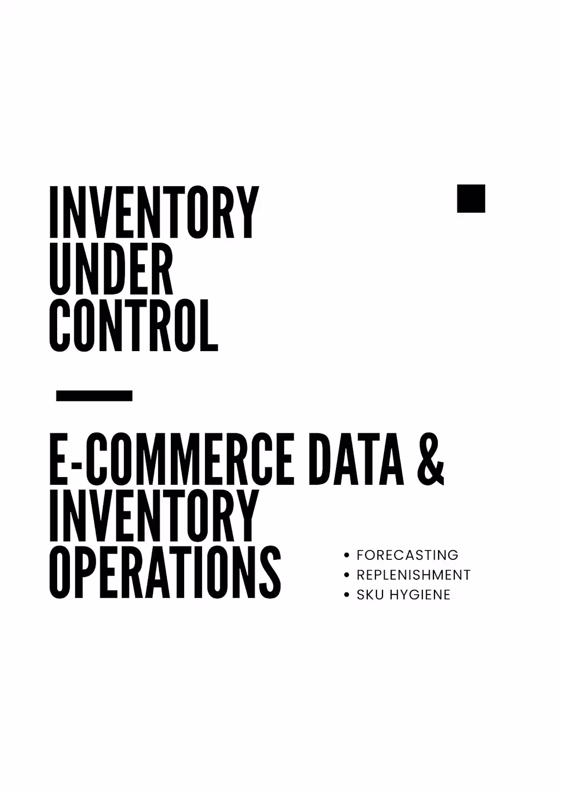 Cover image for E-commerce Data & Inventory Operations