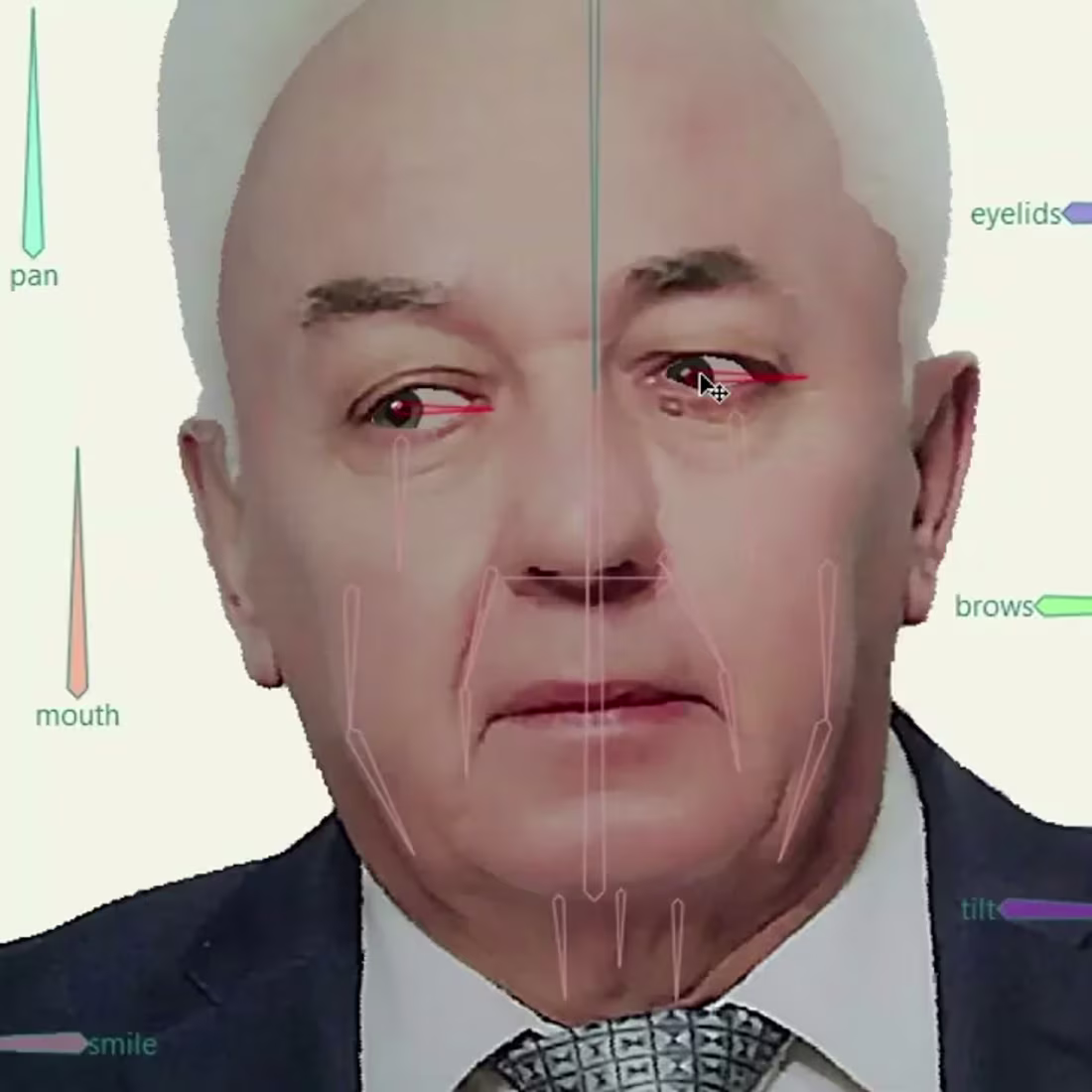 Cover image for Face (photo) animated with Moho Pro smart warp mesh / a man sne…