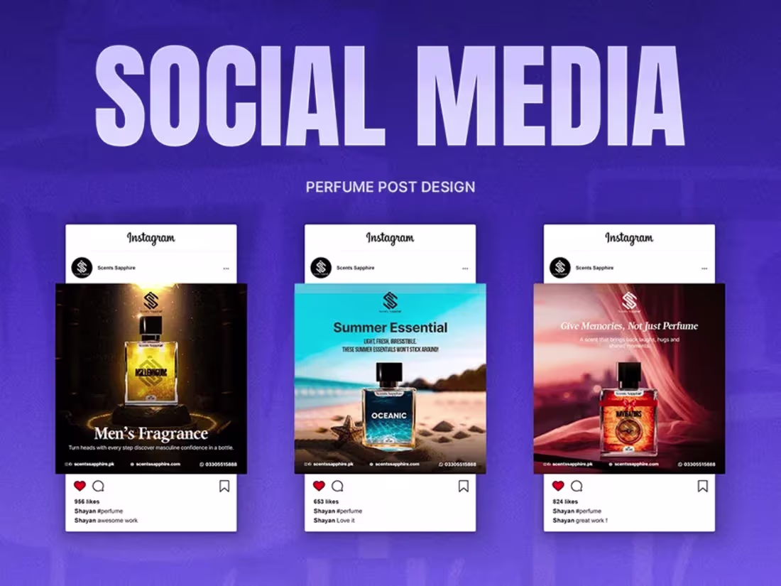 Cover image for Scent Sapphire - Perfume Branding & Social Ads - Shayan Imran