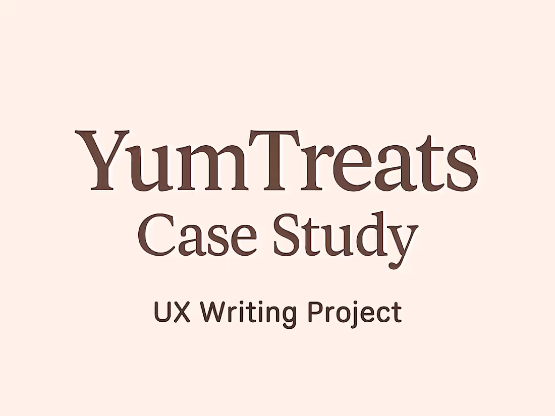 Cover image for YumTreats – UX Microcopy for Error Messaging