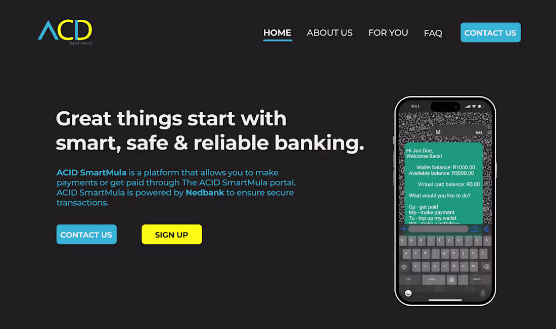 Cover image for ACID SMARTMULA LANDING PAGE WEBSITE