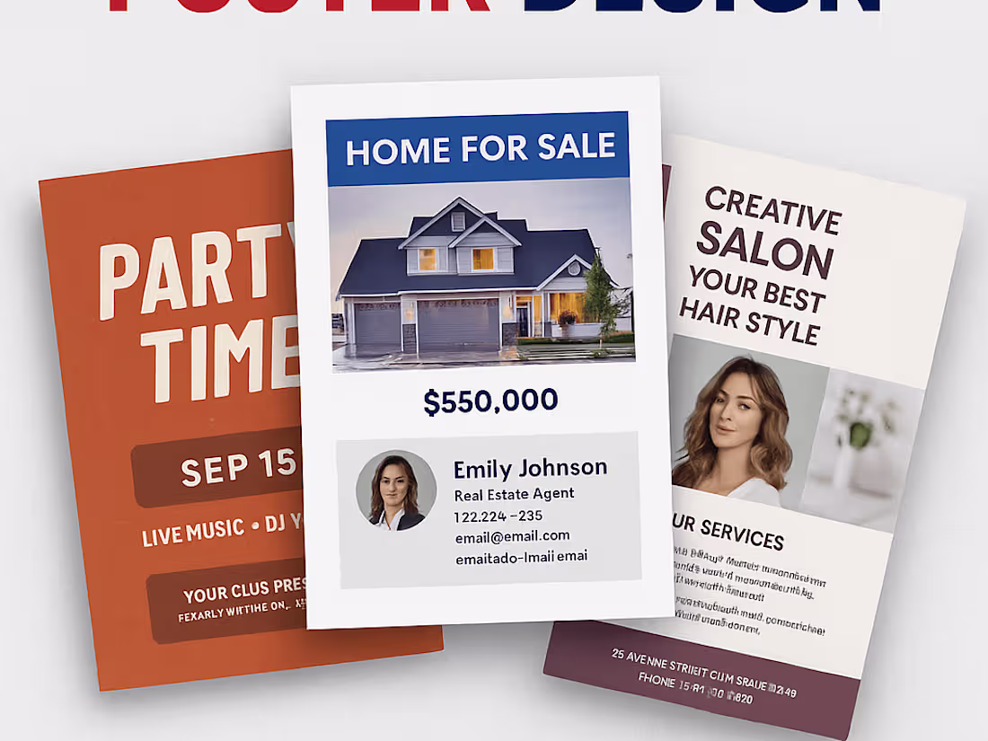 Cover image for I will design event flyers posters real estate flyer brochure