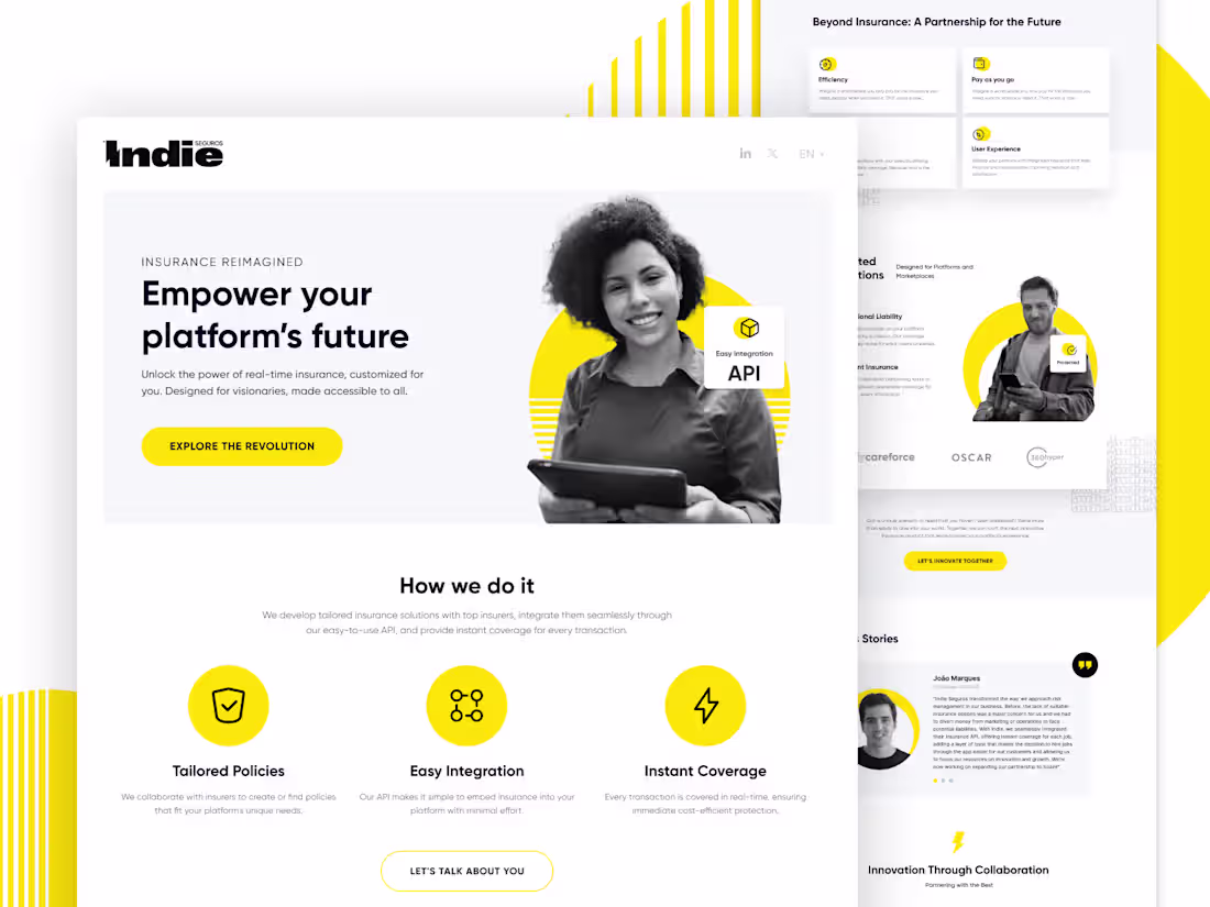 Cover image for Indie Seguros website