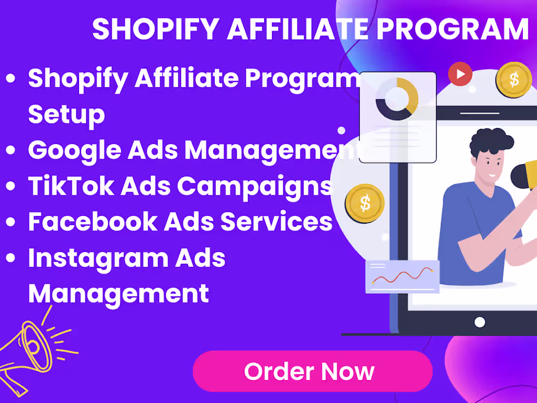 Cover image for setup shopify affiliate program google ads tiktok ads facebook 