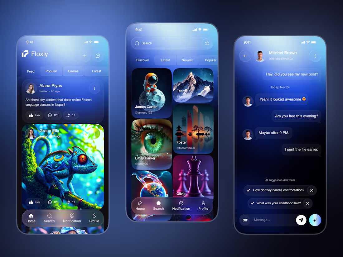 Cover image for Social Media Mobile App UI Design
