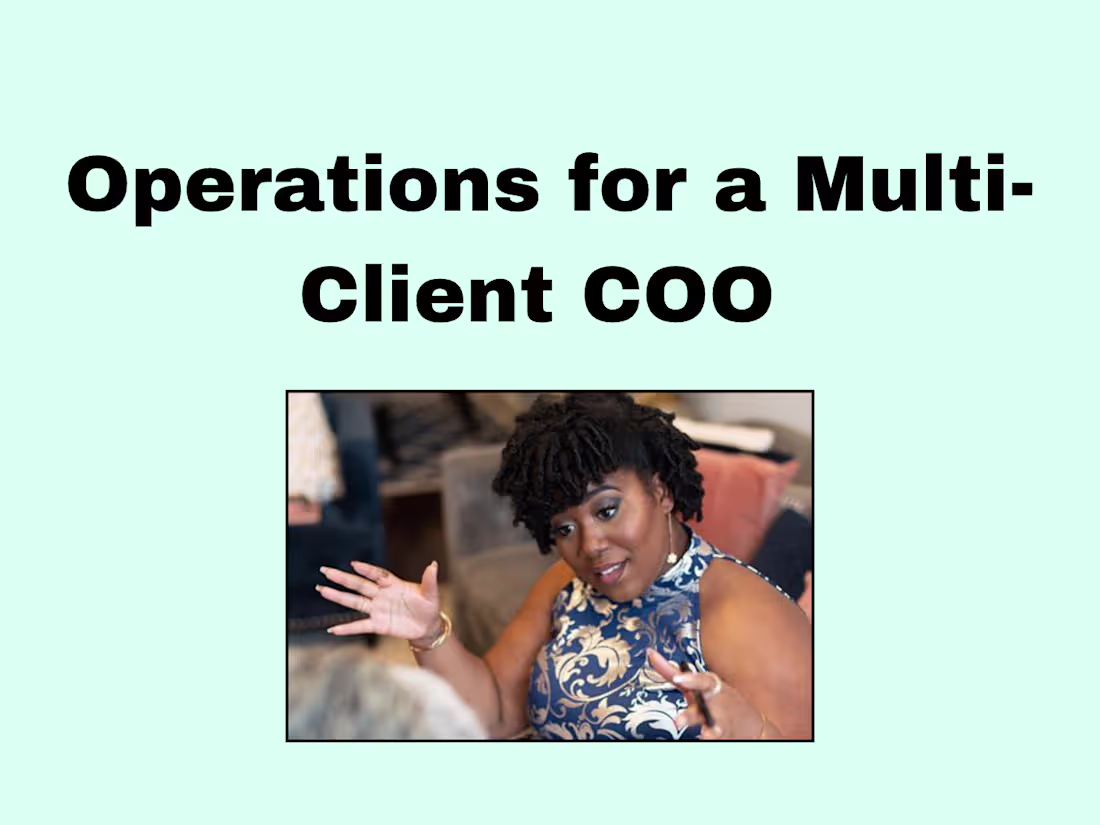 Cover image for Operational Leverage for a Multi-Client COO