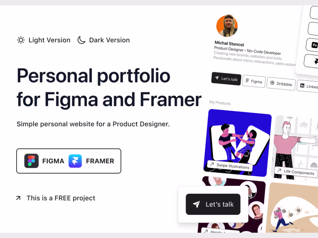 Cover image for Portfolio Starter Kit  |  Web Design + Framer