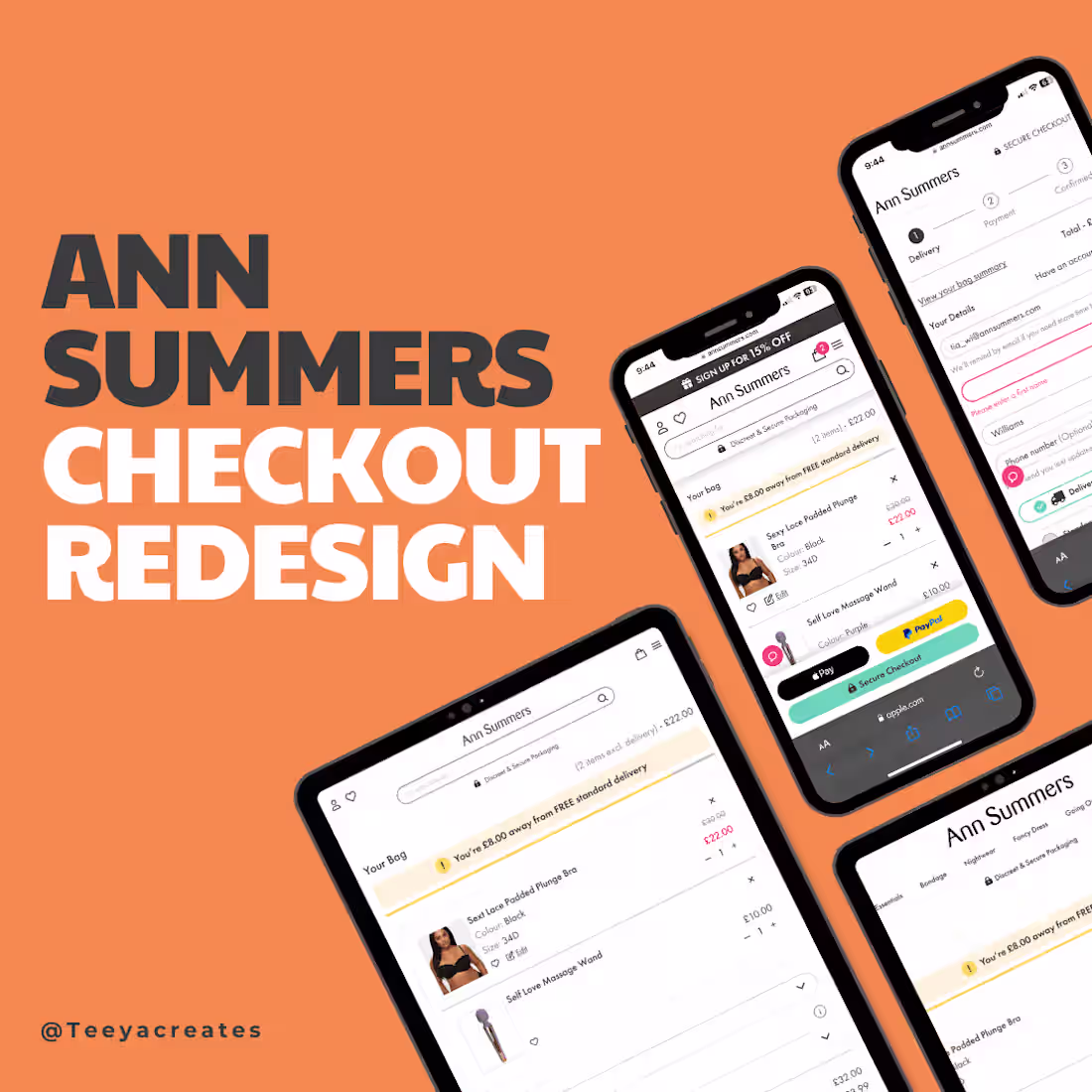 Cover image for E-commerce UX Overhaul for Ann Summers Checkout 