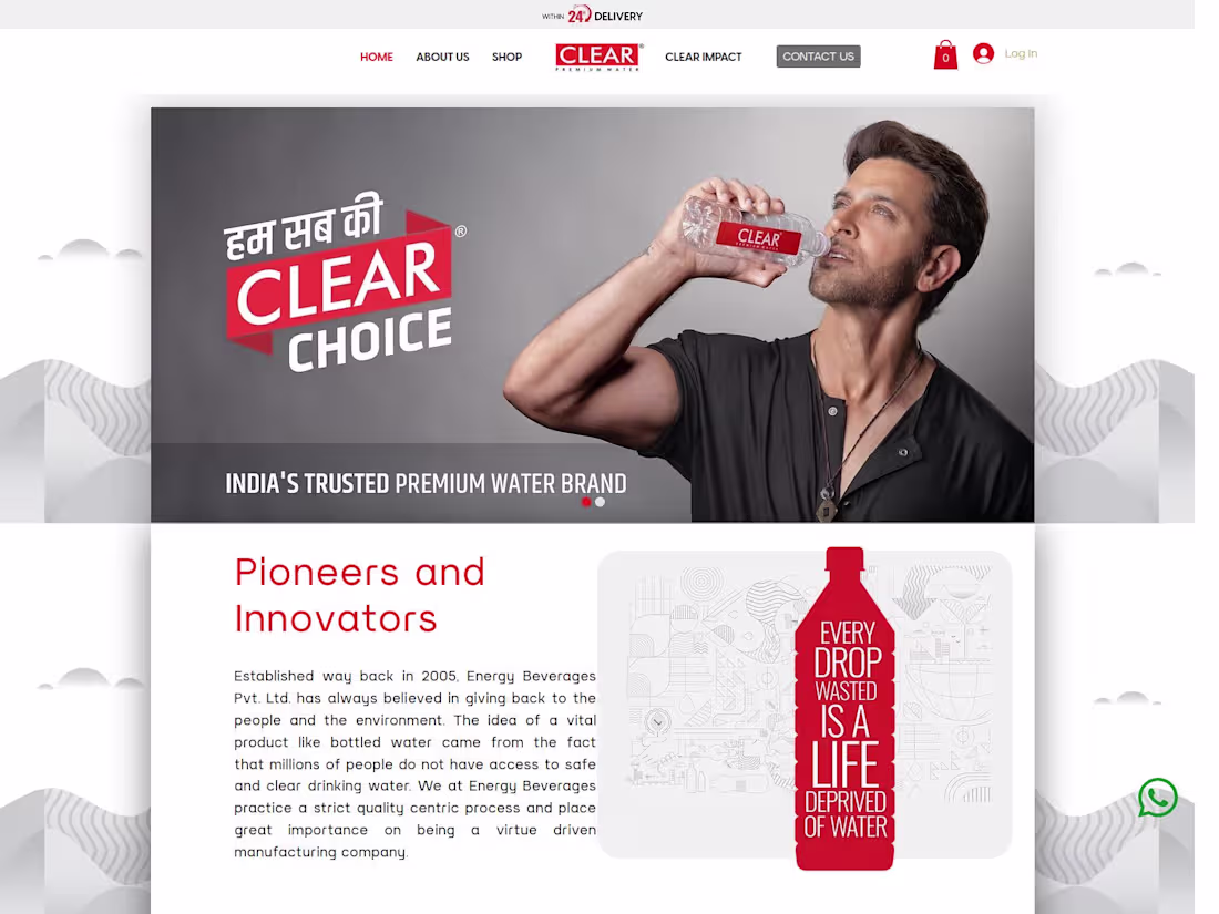 Cover image for Shop 200ml, 500ml & 1L Water Bottles - Delivered by Clear Pani