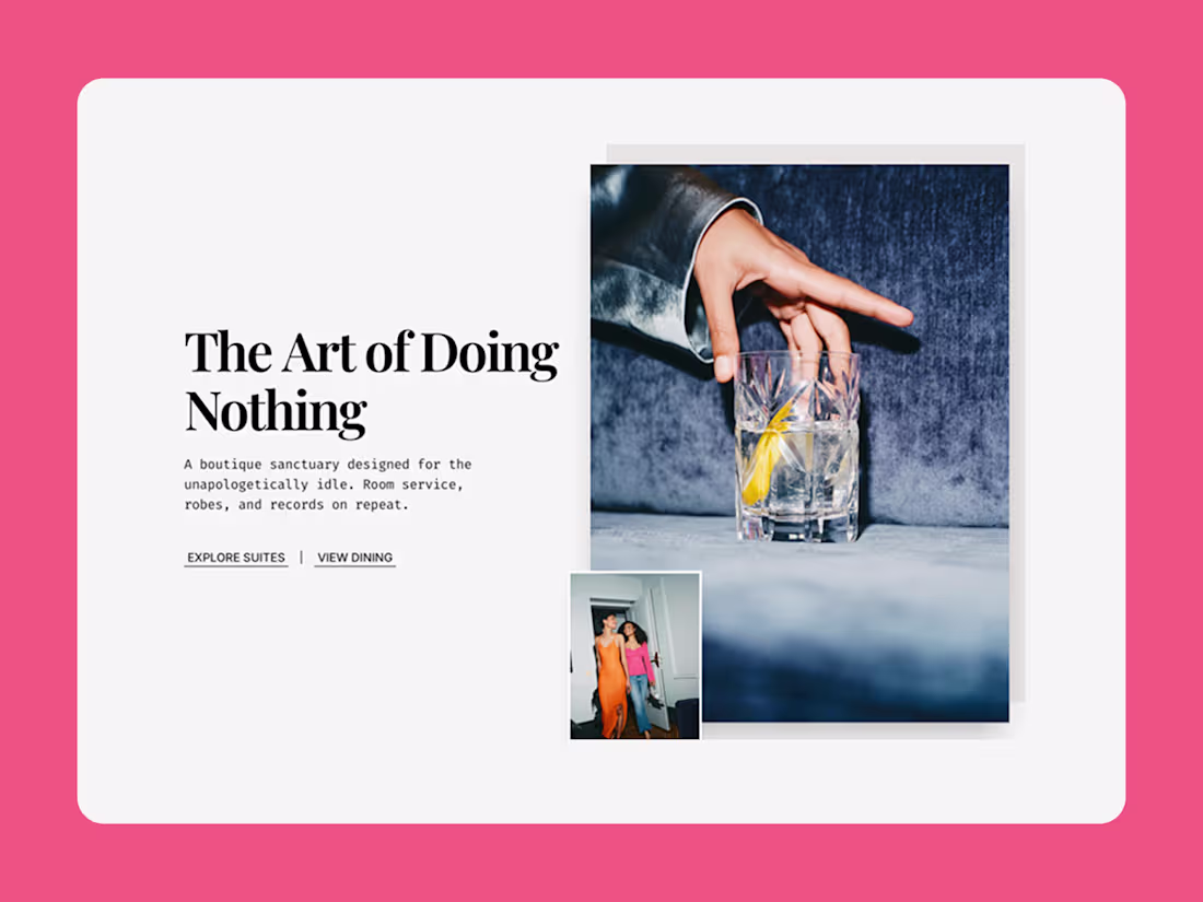 Cover image for Slow House Boutique Hotel Landing Page Design