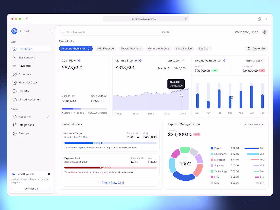 Cover image for While building the Finance Management
