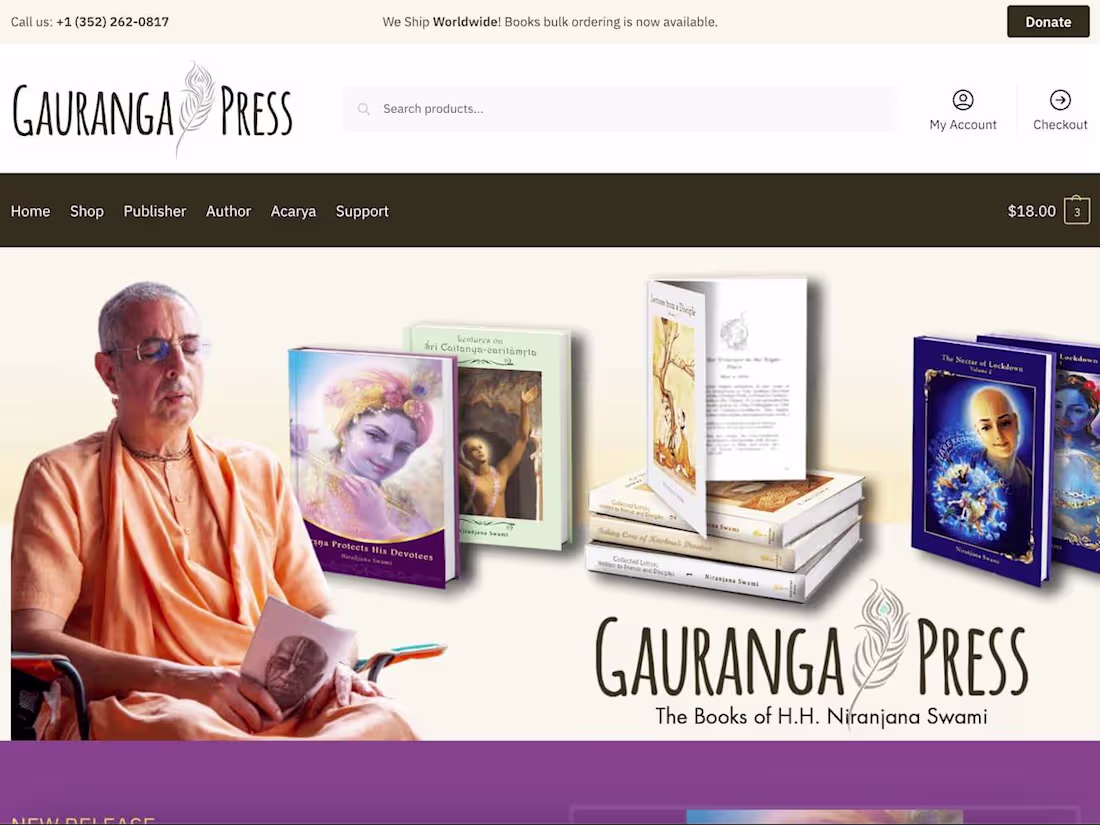 Cover image for Gauranga Press Online Book Store | Woocommerce, Wordpress