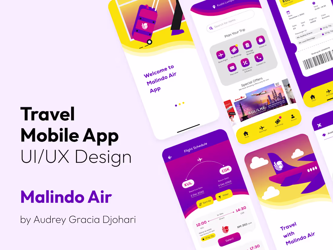 Cover image for UI/UX Design & Research | Malindo Air App Prototype