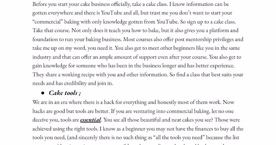 Cover image for Four (4) things to Know Before Starting Your Cake Business.