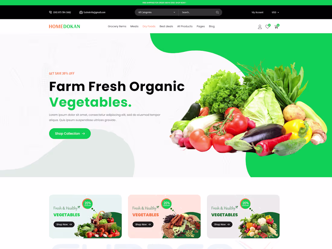 Cover image for Grocery eCommerce Website Design for Shopify