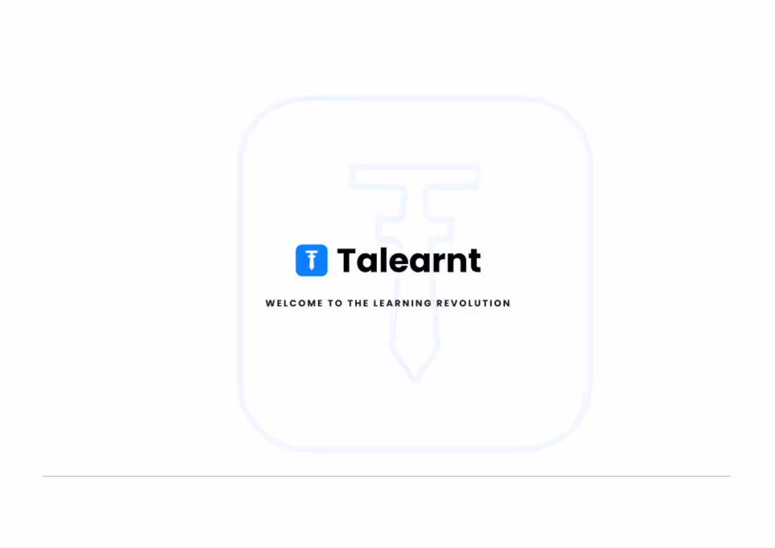 Cover image for Talearnt web landing page ui prototype