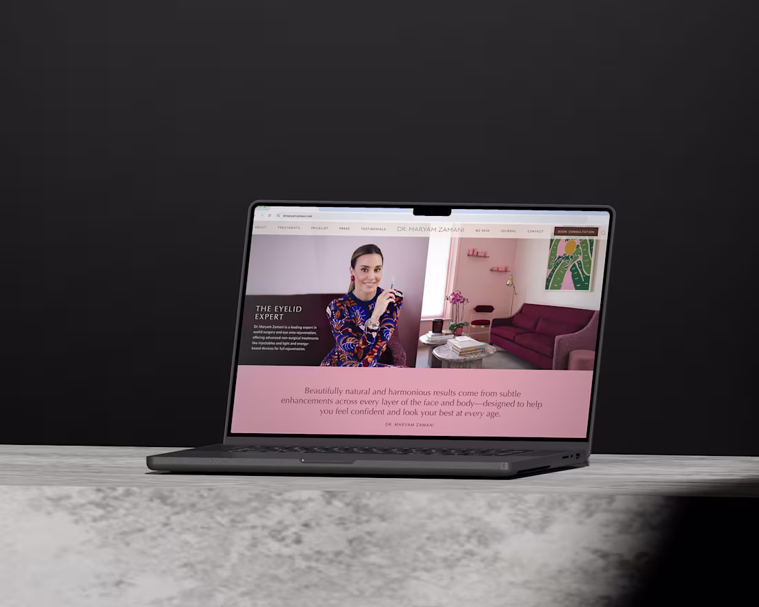 Cover image for Luxury Medical Aesthetics Website for Dr. Maryam Zamani