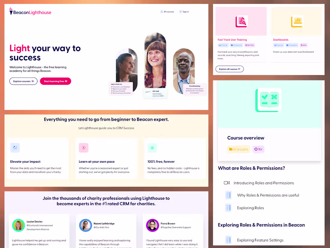 Cover image for Website for BeaconCRM Academy on Thinkific