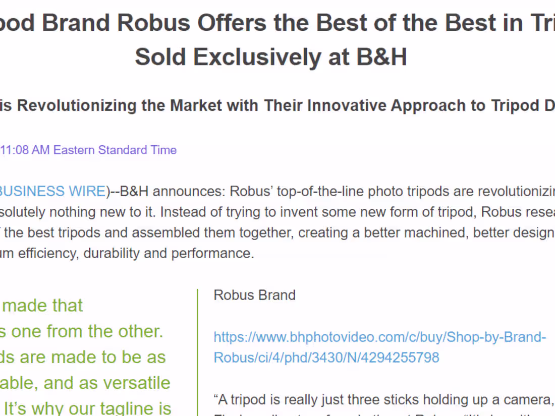 Cover image for Press Release: Robus Brand Launch