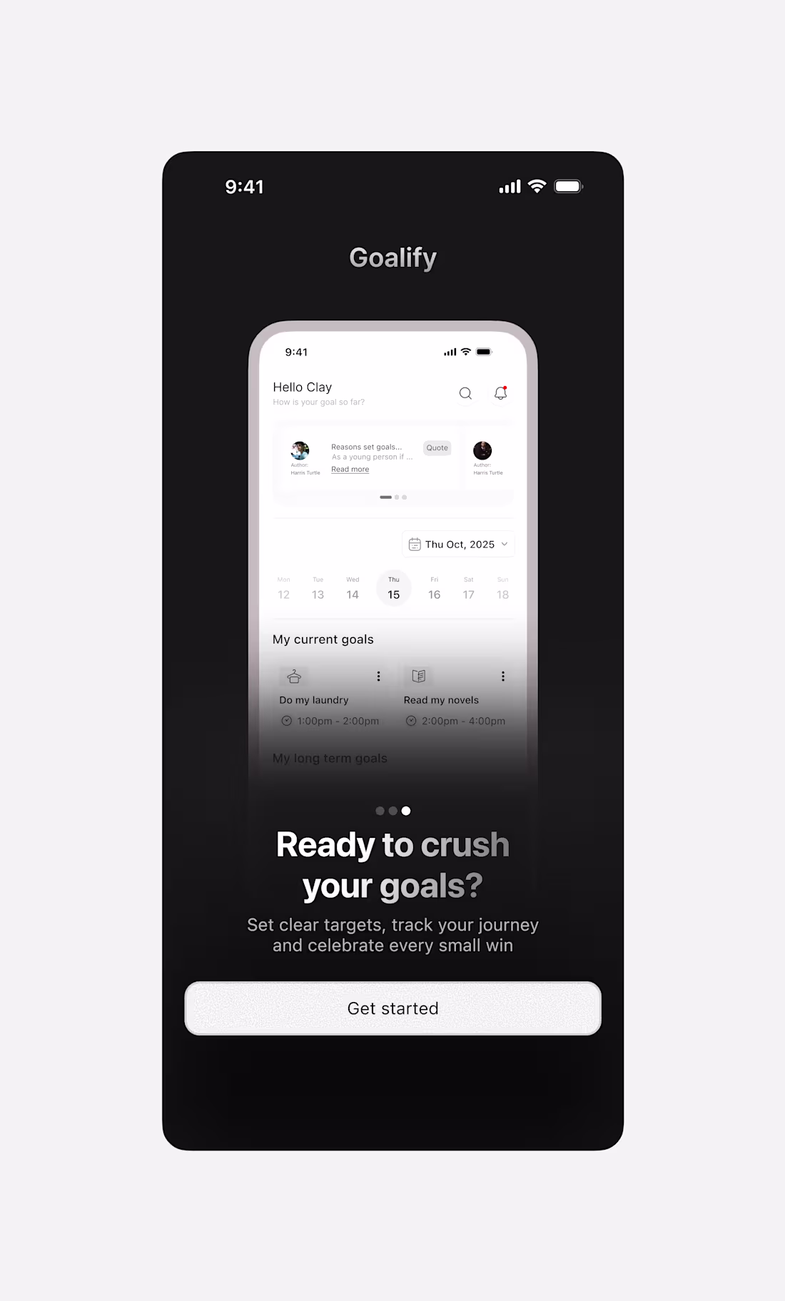 Cover image for Goalify is a platform designed to help users set, track, and...