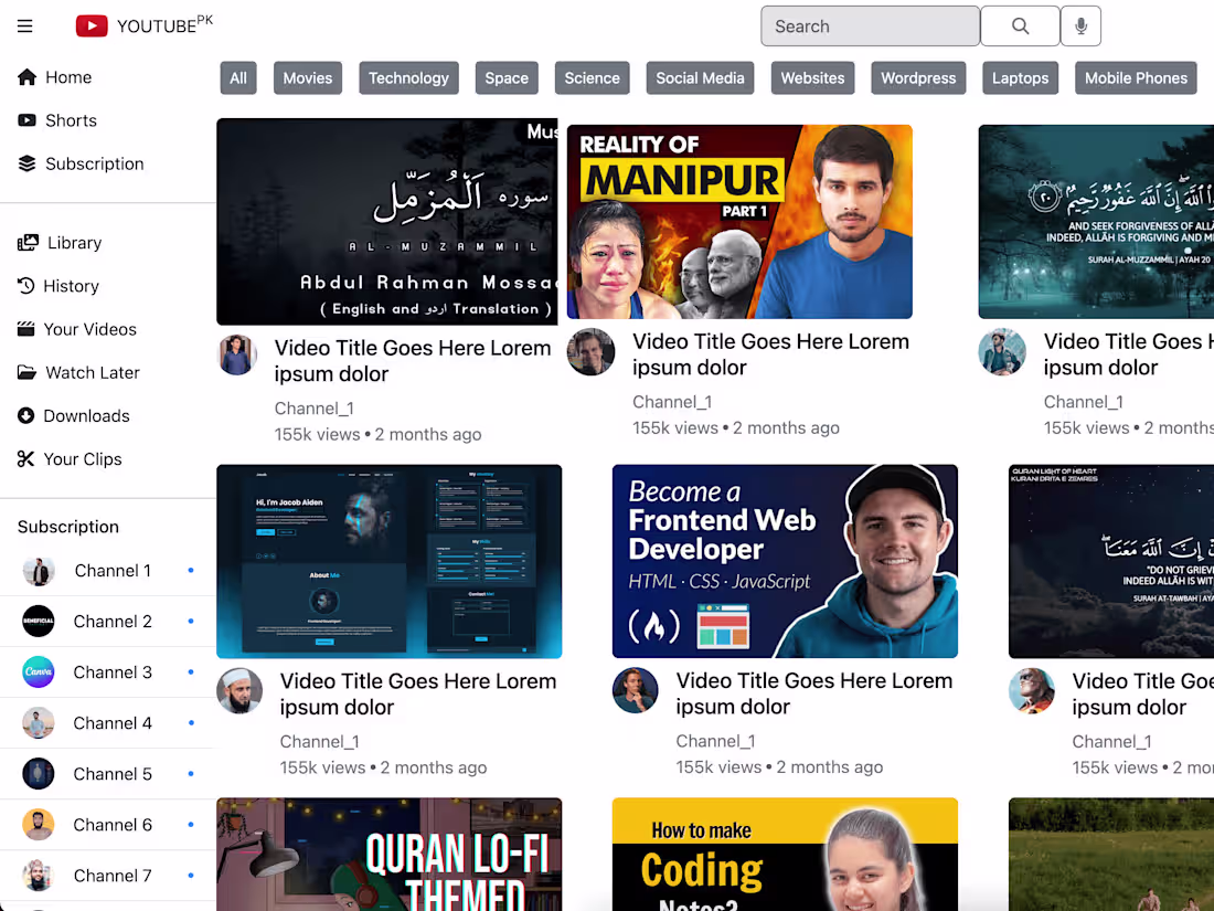 Cover image for YouTube Clone